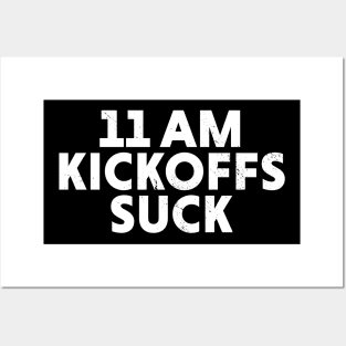 11am Kickoffs Suck // Vintage Football Gameday Central Time Zone Posters and Art